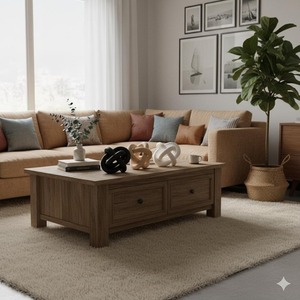 Chaîne en bois sculptée à la main, décoration en maillons de bois, chaîne en bois à nœuds pour table basse, décoration de style rustique moderne pour étagère - Product Image 3