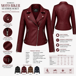 Veste Moto Réversible en Peau de Mouton Véritable pour Femme, Rouge, Fermeture Éclair, Col Montant, Manches Longues, Style Hiver, Imperméable – Vente en Gros - Product Image 5