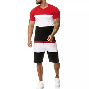High Quality Knitted 100% Cotton <b>T</b>-<b>Shirt</b> Short Sleeve Crew Collar Set Men Summer Wear Breathable Fast Drying Casual <b>Shirt</b> Shorts - Product Image 1