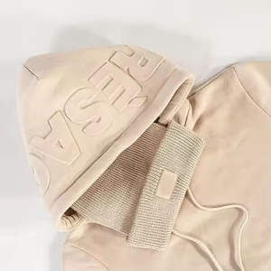 Sudadera con capucha unisex de moda al por mayor, personalizada con logo en relieve 3D en la parte delantera y trasera, sudadera con capucha de invierno para hombre. - Product Image 5