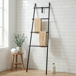 OEM venta organizador mejor hierro fundido baño toalla escalera calentador Taiwán muebles para el hogar fabricante almacenamiento MIT DIY - Product Image 1