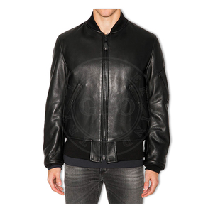 SHAFIQ SPORTS Men's <b>White</b> Genuine Leather Breathable Hooded Moto <b>Jacket</b> Stand Collar Zipper Closure Slim Fit <b>Short</b> Length Solid - Product Image 4