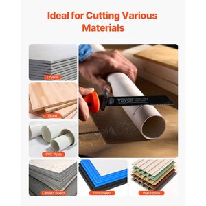 Scie à découper les plaques de plâtre multi-lames 8-en-1, scie à œillets de 6 pouces avec poignée ergonomique et dents triples affûtées pour plaques de plâtre, bois et métal - Product Image 6