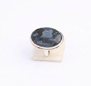 Natural Pietersite Gemstone Statement <b>Ring</b> Rose & Yellow <b>Gold</b> Plated 925 Sterling Silver Handmade Oval Cabochon <b>Cocktail</b> <b>Ring</b> - Product Image 1