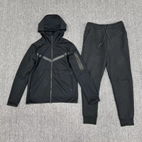 Ensemble de survêtement d'hiver pour homme en molleton imprimé 100 % coton respirant, veste à capuche et pantalon de jogging, 3 pièces, imprimé numérique