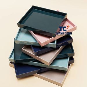 HOT TRENDY Plateau en laque MDF écologique de luxe de tous les jours pour cadeaux de salle à manger et décoration intérieure - Product Image 2