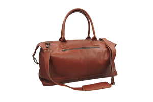 Bolsa de Viaje Unisex de Cuero, Forma Ovalada, Cierre de Cremallera, Múltiples Compartimentos, 17 Pulgadas de Alto, Mochila de Viaje, Senderismo, Impermeable - Product Image 4