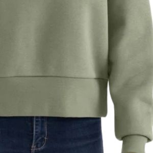 Sudadera de manga larga para mujer, de tejido grueso, con cuello redondo, puños y dobladillo acanalados, corte holgado para ropa informal de calle - Product Image 5