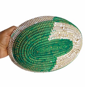 Panier ovale en herbe tressée pour fruits, panier de rangement fait main, vente en gros, écologique, fabriqué au Vietnam - Product Image 3