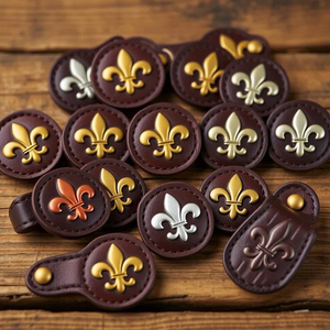 Écusson en cuir personnalisé tête de singe, en relief 3D, à coudre, forme octogonale, en similicuir PU, pour sacs, vêtements, chapeaux, badges de vêtements - Product Image 5