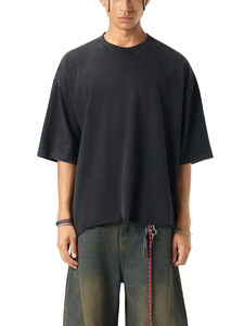Camiseta Oversize Estilo Streetwear con Lavado Ácido, Bajo Desgastado, Vintage, Retro, Hombros Caídos, Premium, Grunge - Product Image 4