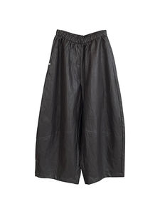 FANAN – pantalon en cuir pour femmes, élastique, taille haute, droit, à jambes larges, vêtements chauds pour le bureau, nouvelle collection hiver - Product Image 5