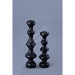 Support de bougie en métal noir nordique, fait main, résistant à la chaleur, écologique, pour bougies pilier et chauffe-plat dorées, idéal pour mariages et Noël - Product Image 3