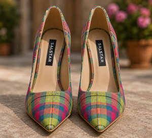 Tacones de aguja escoceses a cuadros para mujer al por mayor – Zapatos de tacón alto de diseñador personalizados, diseño a medida disponible - Product Image 2