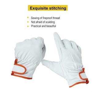 Guantes de Trabajo de Cuero Vacuno, Guantes Multifuncionales para Conductor, Camión, Almacén, Jardín, Granja, Hombres, Mujeres, Trabajo en el Patio - Product Image 4