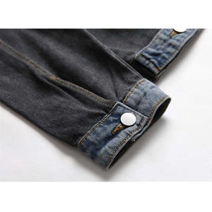 Chaqueta de Mezclilla Azul Vintage para Hombre, Estilo Clásico, Primavera y Otoño, Nueva Chaqueta Casual de Algodón Elástico, Ropa de Marca Masculina - Product Image 5