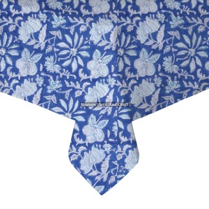 Mantel Cuadrado de Algodón con Estampado Floral Hecho a Mano de Alta Calidad para Bodas, Hoteles, Cenas y Decoración de Fiestas - Product Image 6