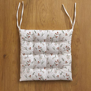 Cojín Cuadrado Suave para Silla con Lazos, Cojín Acolchado de Algodón para Sillas de Comedor, Cocina y Oficina - Product Image 1