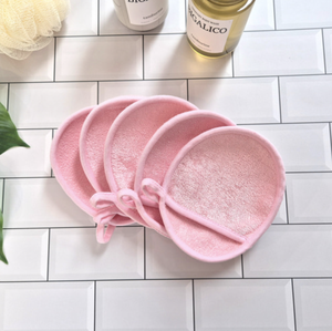 Tampons démaquillants en microfibre rose, ronds, lavables, tampons nettoyants pour le visage, doux, réutilisables, soins de beauté - Product Image 1