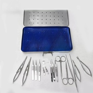Azicon's 17 Pcs Micro Hand Surgery Instruments Set Stainless Steel Forceps Micro Scissors <b>Needle</b> Holders Dissectors Kit - Product Image 6
