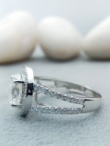 Anillo de Compromiso y Boda D'VINS JEWELS, Diseño Ovalado Moderno, Corte Brillante, Oro Rosa con Incrustaciones de Color D Blanco, Certificado - Product Image 5