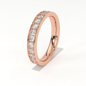 Anillo Aarinya Eternity Band Infinite Brilliance Apilable, Chapado en Oro Rosa de 9K, con Diamantes Cultivados en Laboratorio, Corte Brillante Redondo - Product Image 2