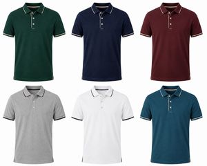 Chemise piqué à manches courtes vert foncé pour homme, décontractée, respirante, tricotée, couleur unie, coupe classique, polyester/coton - Product Image 6