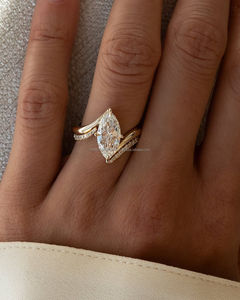 IGI/GIA Lab Grown Cut Diamond Vintage 14K Boda amarilla/Compromiso Anillo unisex en oro blanco fino Anillo de aniversario digno de fiesta - Product Image 1