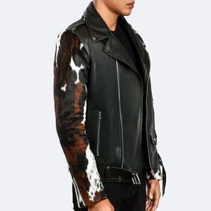 เสื้อแจ็คเก็ตหนังวัวแท้สำหรับผู้ชาย ดีไซน์ทันสมัย สไตล์ลำลอง แฟชั่นฤดูหนาว - Product Image 4