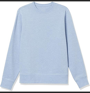 เสื้อสเวตเชิ้ตคอกลมสีฟ้าอ่อนสำหรับผู้ชาย ผ้าฝ้าย 100% ทรงปกติ สีพื้น ลำลอง ถักทอ เหมาะสำหรับใส่ในฤดูใบไม้ร่วง - Product Image 1