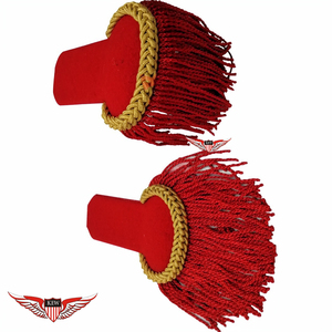 KEW - Elegante y Duradero Accesorio de Tela para Prendas de Vestir: Epaulette Rojo Trenzado para Hombro - Product Image 1