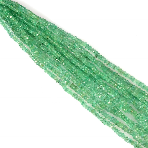 Cuentas de Rondelle facetadas de Esmeralda zambiana natural de 3mm para la fabricación de joyas - Product Image 5