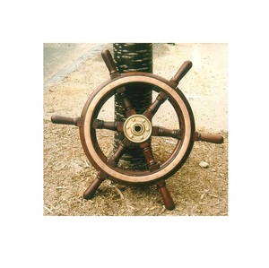 Wooden <b>Ship</b> <b>Wheel</b> Nautical Voyage Decor Accent Crafted to Bring Maritime Tradition and Coastal Warmth into Every Interior - Product Image 6
