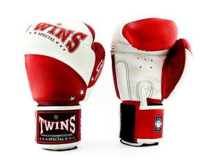 Gants de boxe Twins personnalisés noir et blanc, qualité supérieure, cuir de vachette véritable, gants de boxe professionnels Twins. - Product Image 3