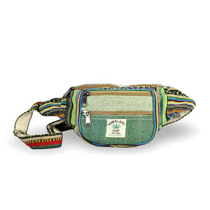 Elegante riñonera de algodón de cáñamo del Himalaya para hombres, mochila de diseño bohemio con forro de lona portátil - Product Image 1