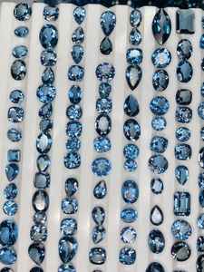 พลอยโทแพซสีน้ำเงินลอนดอนธรรมชาติแบบคละขนาด 6x8 มม. ถึง 12x16 มม. สำหรับทำเครื่องประดับ - Product Image 4