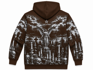 Sweat à capuche marron Halloween OEM, logo personnalisé, en molleton de coton, style streetwear, fournisseur en gros, usine - Product Image 4