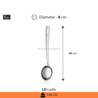 Spatule à fentes en acier inoxydable SS 202, modèle LD, pour cuisine, compatible lave-vaisselle, four et micro-ondes, pour cuisson et service, style indien