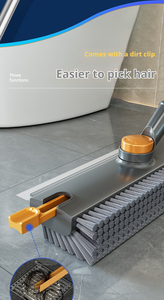 Brosse à récurer les sols 3 en 1 à poils rigides et à long manche en caoutchouc durable - Product Image 6