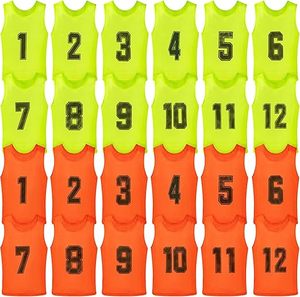 Chaleco de Fútbol Personalizado con Nombre de Equipo, Unisex, Manga Corta, Cuello Redondo, Sublimado, 100% Poliéster, Malla Transpirable, Absorbe la Humedad - Product Image 1