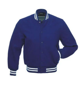 Chaqueta universitaria de algodón 100% personalizada de alta calidad con mangas de piel de vaca auténtica, diseño de cuello con capucha estilo Letterman para invierno, logotipo bordado, nueva llegada al por mayor - Product Image 2