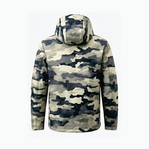 Veste softshell camouflage pour homme, imperméable, hiver, à capuche, manches longues, polyester, vêtements de chasse - Product Image 3