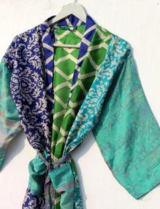 Handmade Crepe <b>Silk</b> <b>Kimono</b> Robe for Women Chic Summer Sleepwear Elegant Comfortable Chiffon Wrap - Product Image 5