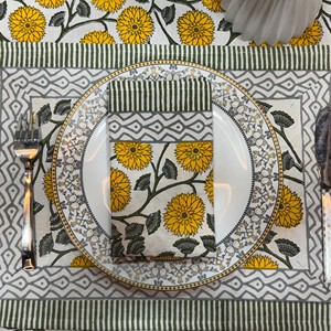 Floral Printed Cotton Linen <b>Tablecloth</b> Woven Classic Home Use Washable Table Cover Washable Table Cover Eco-Friendly Dustproof - Product Image 4