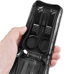 Nuevo Kit de manicura y pedicura de 6 uds., cortaúñas con bolsa con cremallera, herramientas profesionales de acero inoxidable portátiles para el cuidado del hogar y de viaje, ANAAIF - Product Image 3