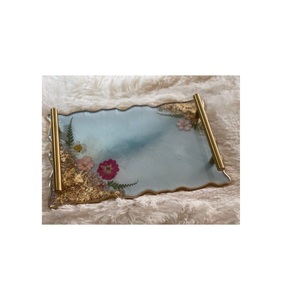 Elegant Handmade Resin Organizer Tray For Jewelry Storage Bathroom Counter <b>Makeup</b> And Vanity <b>Table</b> Decoration - Product Image 3
