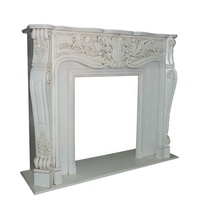 Cheminée blanche antique en bois massif, utilisable comme table console ou table de couloir, pour salon de style français et mobilier d'hôtel.