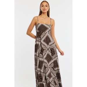 ชุดเดรสยาวสายเดี่ยวพิมพ์ลายสำหรับผู้หญิง ชุดเดรสยาวลำลองแขนกุดสำหรับฤดูร้อน - Product Image 2