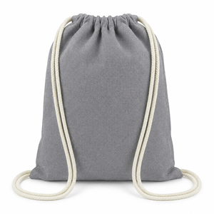 225 GSM Recycled Cotton <b>Drawstring</b> <b>Backpack</b> 36x40 cm Gym Sports Sack Custom Logo Promotional Wholesale OEM Manufacturer Exporter - Product Image 4