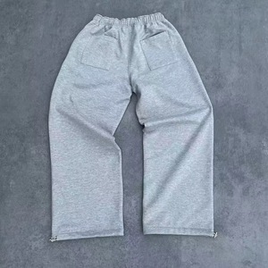Pantalon de survêtement ample pour homme, taille élastique avec cordon de serrage, coupe décontractée, gris chiné - Product Image 2